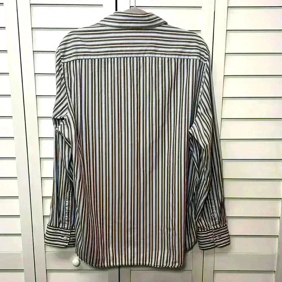 American Eagle Vintage Fit Long Sleeve Striped Button Down Shirt Size Large - Picture 8 of 8